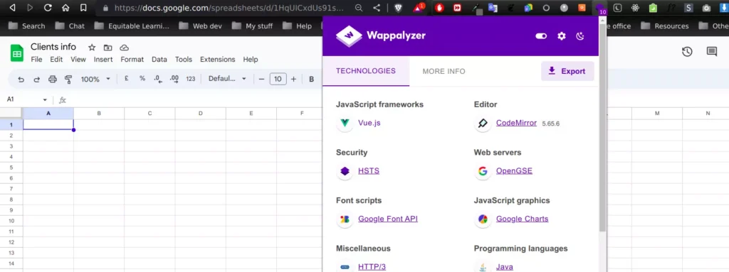 vue in google sheets